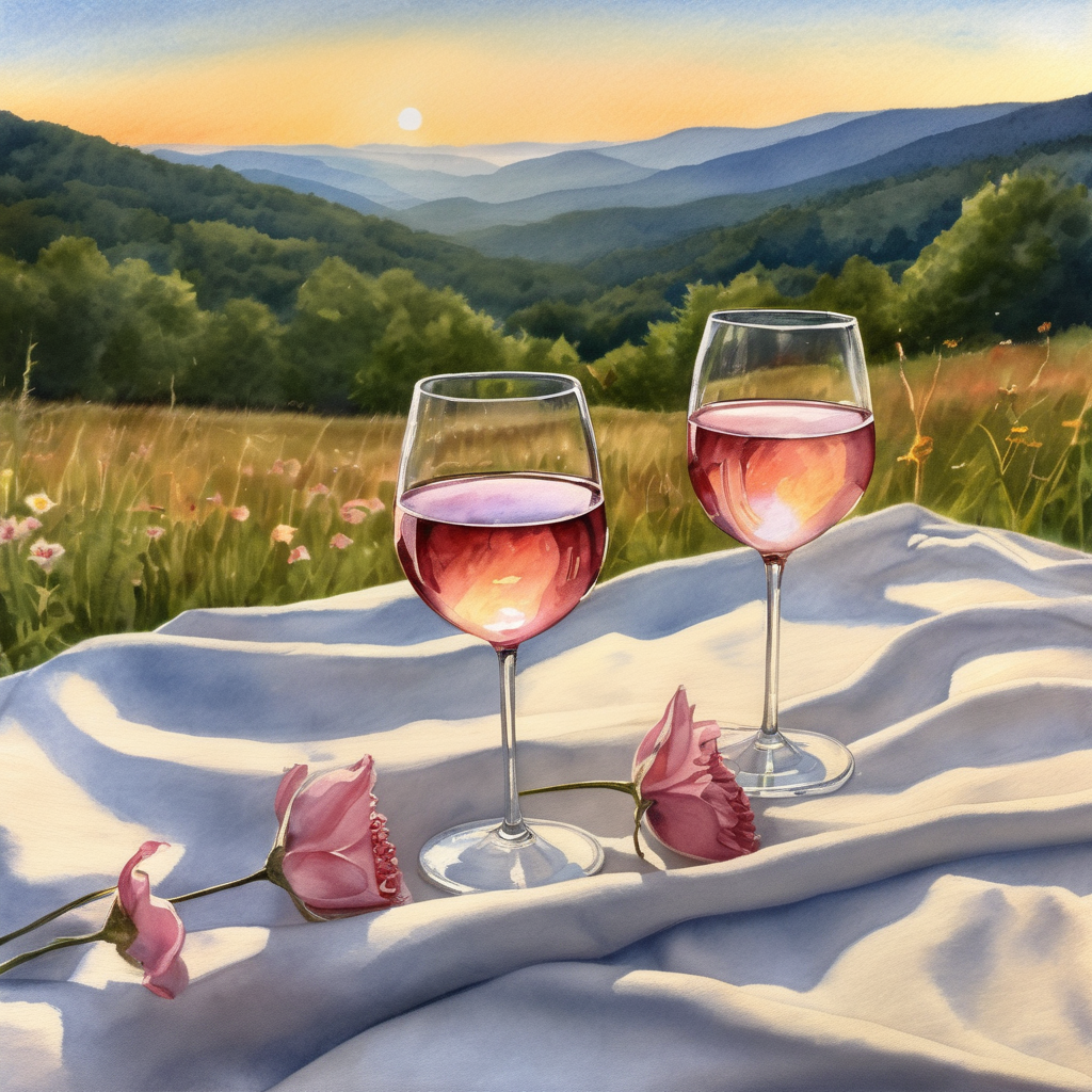 Wine in mountain meadow